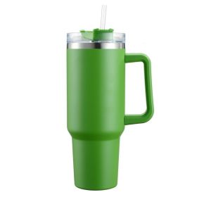 30OZ Straw Coffee Insulation Cup With Handle Portable Car Stainless Steel Water Bottle LargeCapacity Travel BPA Free Thermal Mug - 1PC - 30oz Green