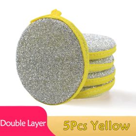 5/10pcs; Double Side Dishwashing Sponge Pan Pot Dish Wash Sponges Household Cleaning Tools Kitchen Tableware Dish Washing Brush - 5Pcs Yellow