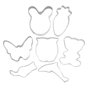 7 Pcs Cat Cookie Cutters Butterfly DIY Biscuit Mold Rabbit Sugarcraft Cake Cookies Cupcake Decorating Tool - Default