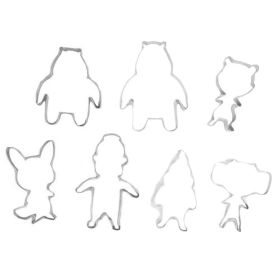 7 Pcs Bear Cookie Cutter Stainless Steel Fondant Molds DIY Cake Sugarcraft Pastry Bakeware Decoration - Default