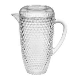 2.5 Quarts Water Pitcher with Lid, Diamond Cut Unbreakable Plastic Pitcher, Drink Pitcher, Juice Pitcher with Spout BPA Free - as Pic