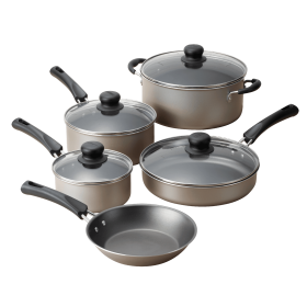 Tramontina 9 Piece Non-Stick Cookware Set, Champagne - Tramontina