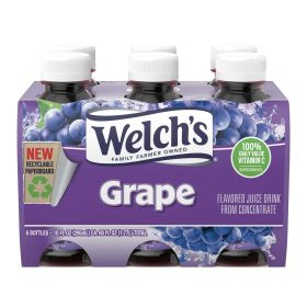 Welch's Grape Juice Drink, 10 fl oz On-the-Go Bottle (Pack of 6) - Welch's