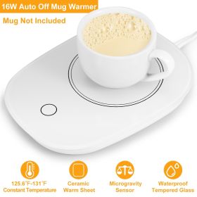 Coffee Mug Warmer Cup Warmer Auto Shut Off Coffee Tea Milk Electric Heater Pad Office Home Desk Coffee Mug Warmer - White