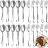 Babyltrl 20 Pcs Stainless Steel Dinner Spoons and Forks Flatware Sets,Food-Grade Soup Spoons & Salad Fork for Home Kitchen Restaurant - BABYLTRL