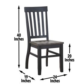 Farmhouse 5pc Dining Set: Two-Tone Finish, Cottage Style Table, Schoolhouse Chairs, Perfect for Gathering - as Pic