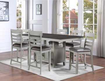 Hyland - 7 Piece Dining Set - Pearl Silver - as Pic