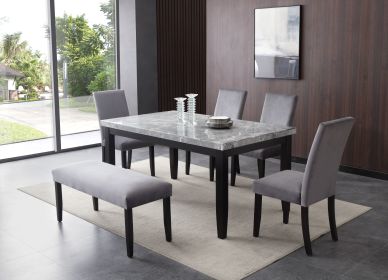 Napoli - 6 Piece Dining Set - Dark Gray - as Pic