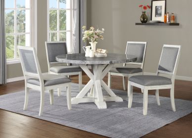 Canova - 5 Piece Dining Set With Round table - Dark Gray - as Pic