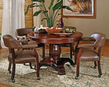 Tournament - 5 Piece Dining Or Game Table Set - Brown - as Pic