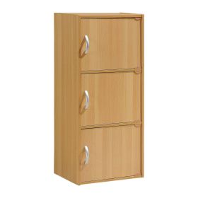 3-Shelf, 3-Door Multi-purpose Cabinet, Multiple Colors - Beech