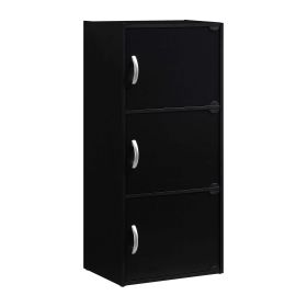 3-Shelf, 3-Door Multi-purpose Cabinet, Multiple Colors - Black