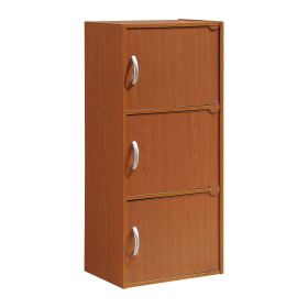 3-Shelf, 3-Door Multi-purpose Cabinet, Multiple Colors - Cherry