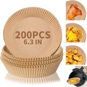 Air Fryer Disposable Paper Liner Non-stick Disposable Liners, 200PCS Air Fryer Disposable Paper Liners, 6.3In Round Air Fryer Parchment Paper - 200Pcs