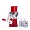 Multifunctional Roller Vegetable Cutter Hand Crank Home Kitchen Shredder Potato Grater - Red