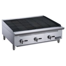 36"  3-Burner Commercial Charboiler  in Stainless Steel  with 4  legs  - silver - stainless steel