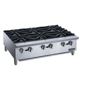 Commercial Gas Hotplate Cooktop in Stainless Steel with Six  Lift-Off Burner Hot Plate - silver - stainless