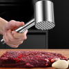 Meat Masher Tool Cube Steak Maker Meat Beater Hammer Pork Metal Hammer Meat Stainless Steel Bbq Meat Hammer - Silver - 25x6cm