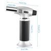 Culinary Butane Torch Chef Kitchen Cooking Blow Torch Lighter Refillable Adjustable Flame with Safety Lock - Silver & Black