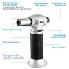 Culinary Butane Torch Chef Kitchen Cooking Blow Torch Lighter Refillable Adjustable Flame with Safety Lock - Silver & Black