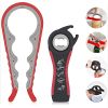 1pc Lid Opener Tool; Jar Opener For Weak Hands; Multi Function Can Opener For Seniors; Rubber Grip Bottle Opener - Black Red