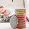 5/10pcs; Double Side Dishwashing Sponge Pan Pot Dish Wash Sponges Household Cleaning Tools Kitchen Tableware Dish Washing Brush - 5x Yellow- 5x Gre