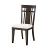 Dark Brown Finish 5pc Dining Set Expandable Table and 4x Side Chairs Beige Fabric Upholstered Seat Classic Look Dining Wooden Furniture - as Pic