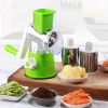 Multifunctional Roller Vegetable Cutter Hand Crank Home Kitchen Shredder Potato Grater - Green