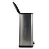 13.2 Gallon Trash Can, Plastic Rectangular Step Kitchen Trash Can, Silver - 13.2 gal