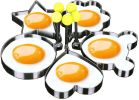 Stainless Steel 5 pc Egg and Pancake Mold Set - One Size