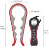 1pc Lid Opener Tool; Jar Opener For Weak Hands; Multi Function Can Opener For Seniors; Rubber Grip Bottle Opener - Black Red