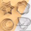 12 Pcs Stainless Steel Cookie Cutters Sugarcraft Cake Cupcake Decorating Tool Mold Round/Star/Flower/Heart Shape - Default