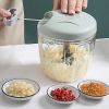 900ML Manual Meat Mincer Garlic Chopper Rotate Garlic Press Crusher Vegetable Onion Cutter Kitchen Cooking Accessories - Green