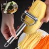 Kitchen Vegetable Peeler Stainless Steel Melon Planer Double-Head Peeler Household Multiple-Function Fruit And Vegetable Peeler - 4 in 1