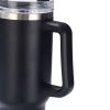 40 oz. With Logo Stainless Steel Thermos Handle Water Glass With Lid And Straw Beer Glass Car Travel Kettle Outdoor Water Bottle - 1200ml - C8