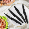 Hecef Black Oxide Steak Knife Set of 8, Ultra-Sharp High Carbon Stainless Steel Serrated Knives with PP Handle - Visit the Hecef Store