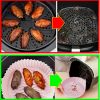 1/2pcs Air Fryer Silicone Pot; Reusable Air Fryer Liners; Silicone Air Fryer Basket; Food Safe Air Fryer Accessories - Dark Red + Light Blue