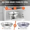 VEVOR 2-Pack Round Chafing Dish Set with Full-Size 4Qt Pan Glass Lid Fuel Holder - Default