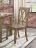 5pc Dining Set Natural Finish Table and 4x Side Chairs Brown Finish Wooden Kitchen Dining Room Furniture - as Pic